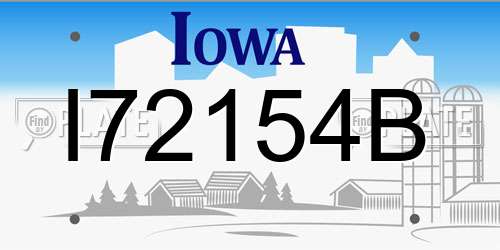 I72154B Iowa License Plate