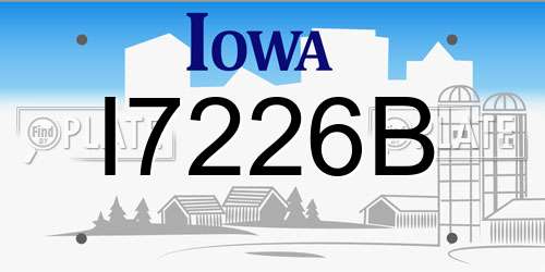 I7226B Iowa License Plate