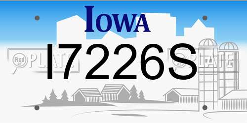 I7226S Iowa License Plate