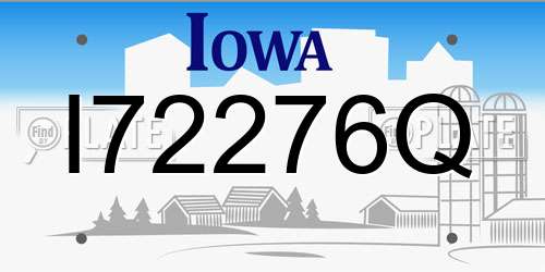 I72276Q Iowa License Plate