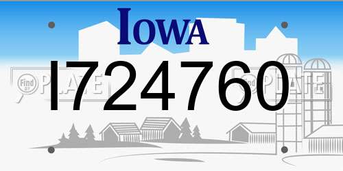I724760 Iowa License Plate