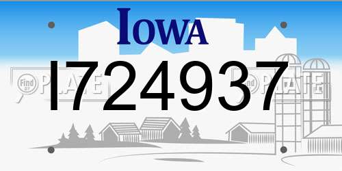 I724937 Iowa License Plate