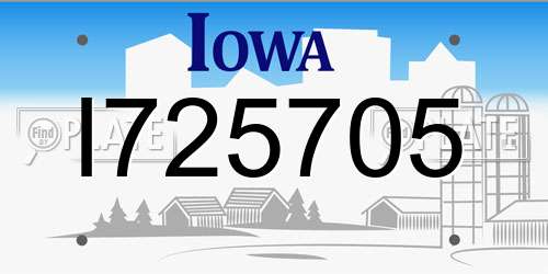I725705 Iowa License Plate