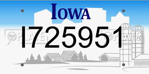 I725951 Iowa License Plate