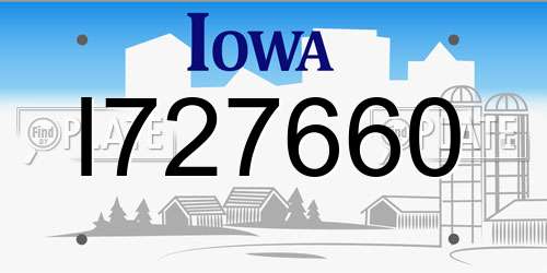 I727660 Iowa License Plate