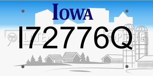 I72776Q Iowa License Plate