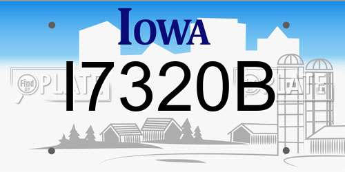 I7320B Iowa License Plate