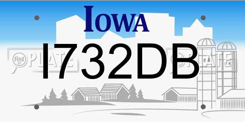 I732DB Iowa License Plate