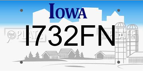 I732FN Iowa License Plate