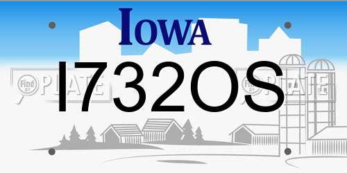 I732OS Iowa License Plate