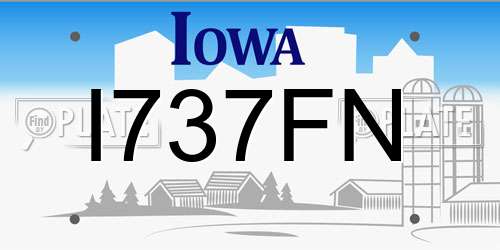 I737FN Iowa License Plate