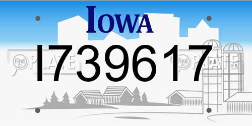 I739617 Iowa License Plate