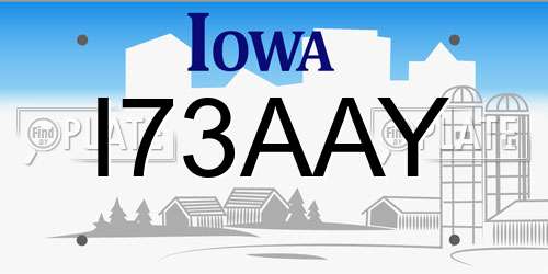 I73AAY Iowa License Plate
