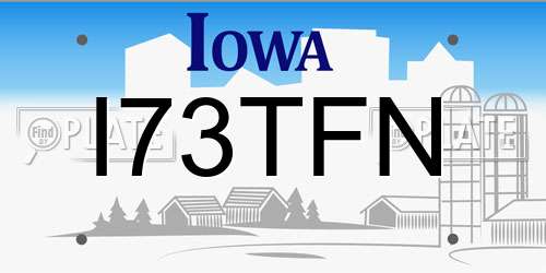 I73TFN Iowa License Plate