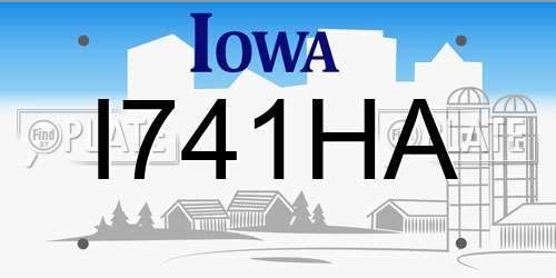 I741HA Iowa License Plate