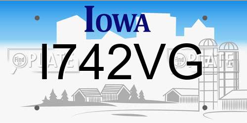 I742VG Iowa License Plate