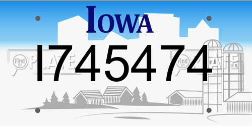 I745474 Iowa License Plate