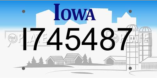 I745487 Iowa License Plate