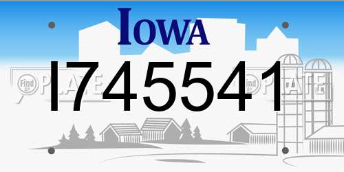 I745541 Iowa License Plate