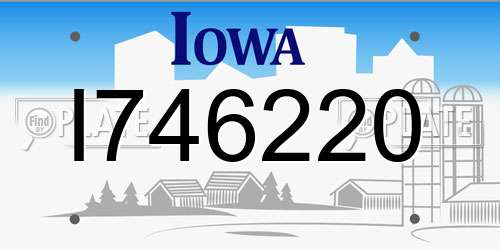 I746220 Iowa License Plate