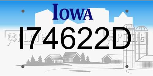 I74622D Iowa License Plate