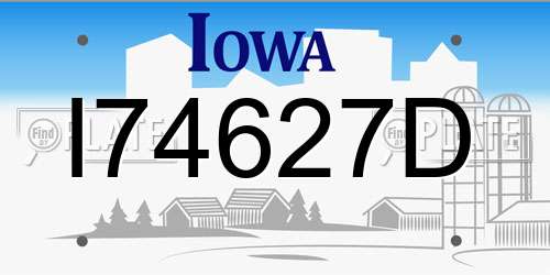 I74627D Iowa License Plate