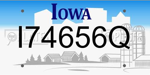 I74656Q Iowa License Plate