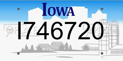 I746720 Iowa License Plate