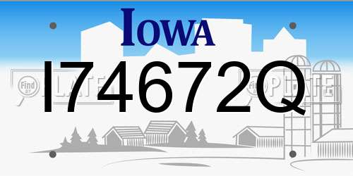 I74672Q Iowa License Plate