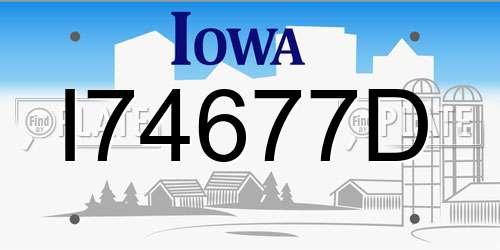 I74677D Iowa License Plate