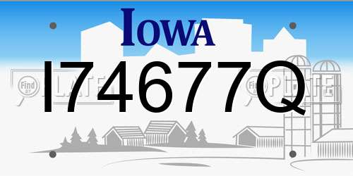 I74677Q Iowa License Plate