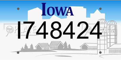 I748424 Iowa License Plate