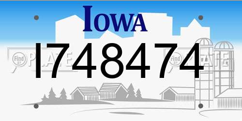 I748474 Iowa License Plate