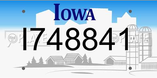 I748841 Iowa License Plate