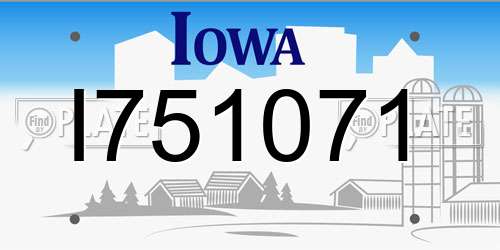 I751071 Iowa License Plate
