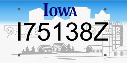 I75138Z Iowa License Plate