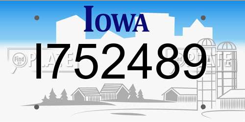 I752489 Iowa License Plate