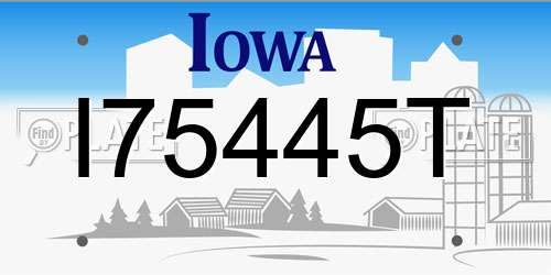 I75445T Iowa License Plate