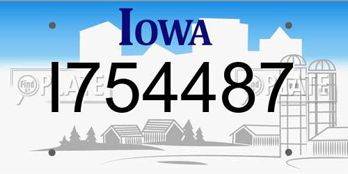I754487 Iowa License Plate