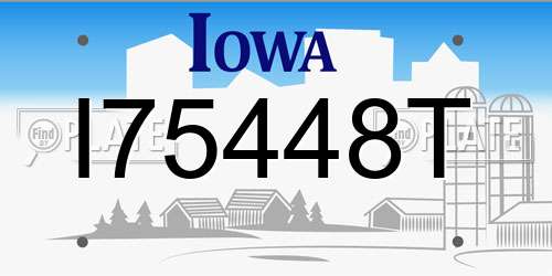 I75448T Iowa License Plate