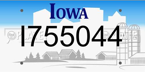 I755044 Iowa License Plate