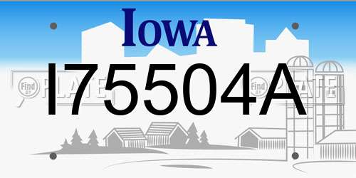 I75504A Iowa License Plate