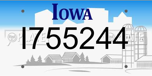 I755244 Iowa License Plate