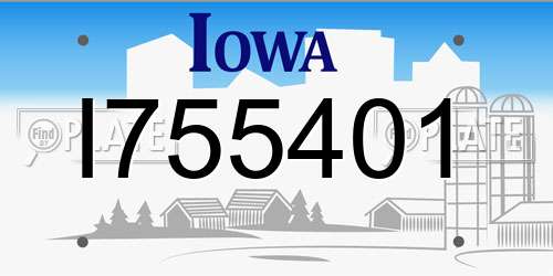 I755401 Iowa License Plate
