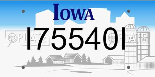 I75540I Iowa License Plate