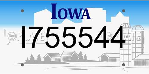 I755544 Iowa License Plate