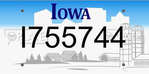 I755744 Iowa License Plate
