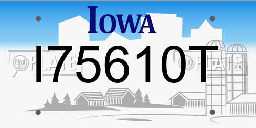 I75610T Iowa License Plate