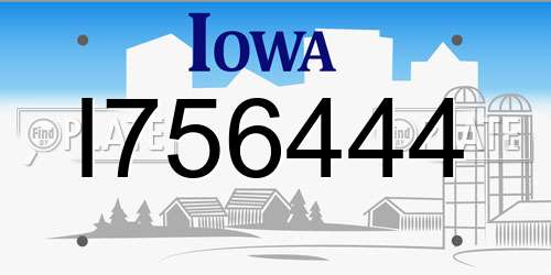 I756444 Iowa License Plate