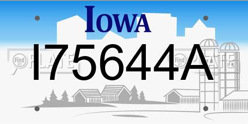 I75644A Iowa License Plate